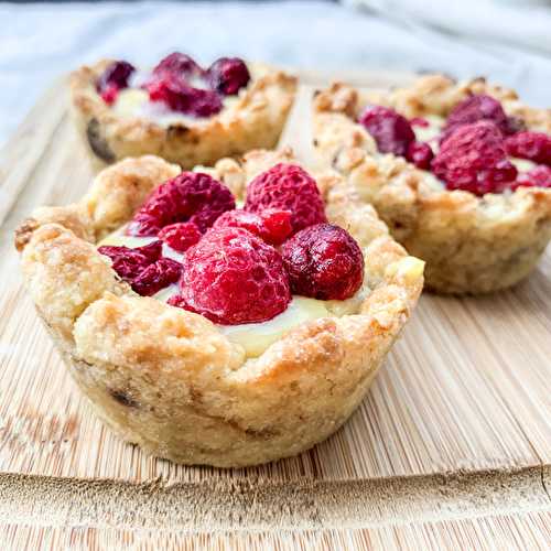 Cookie cup façon tarte aux framboises