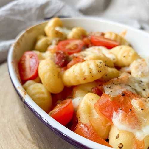 Gratin de gnocchi aux aubergines et lardons