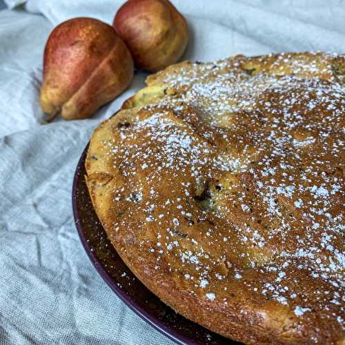 Moelleux poires et pépites de chocolat