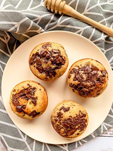 Muffins courgette, pépites de chocolat et miel