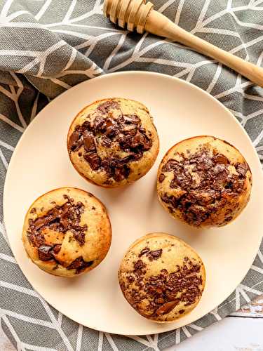 Muffins courgette, pépites de chocolat et miel