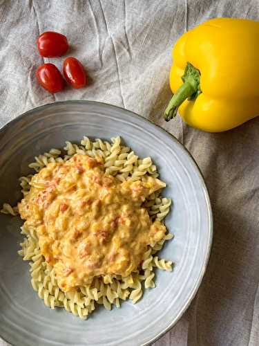 Pâtes sauce poivron et tomates cerises