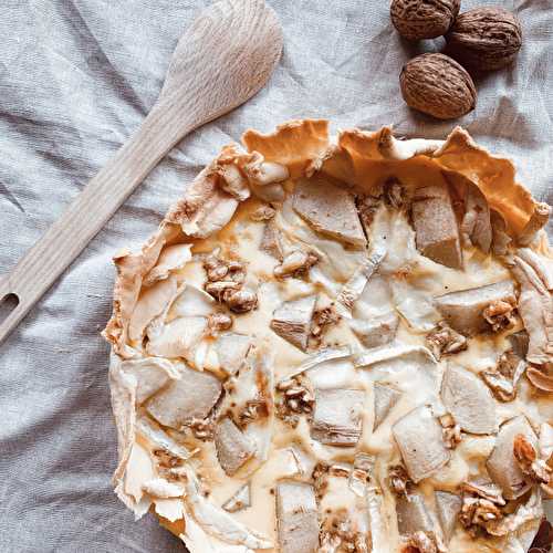 Quiche poire, chèvre et noix