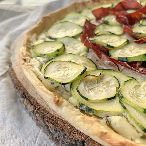 Tarte boursin / courgettes / viande de grison