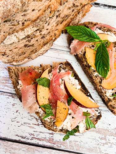 Tartine jambon et nectarines