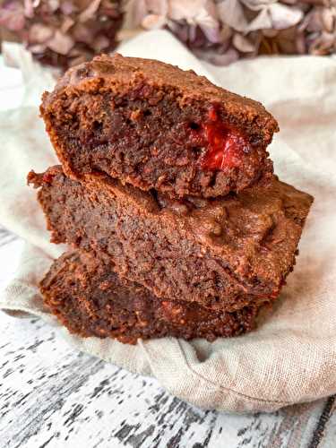 Brownie chocolat framboise