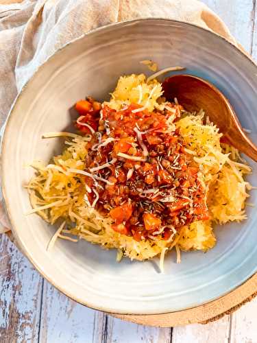 Courge spaghetti et bolognaise végétarienne