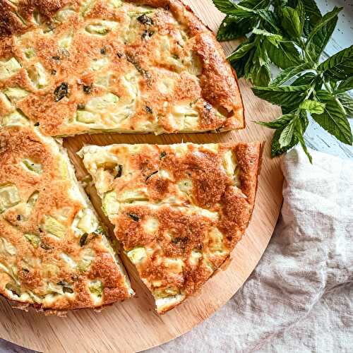 Clafouti courgette chèvre menthe