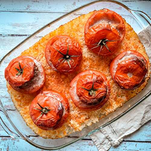 Riz et tomates farcies au four