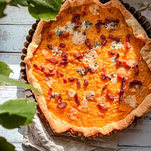 Tarte butternut lardon roquefort