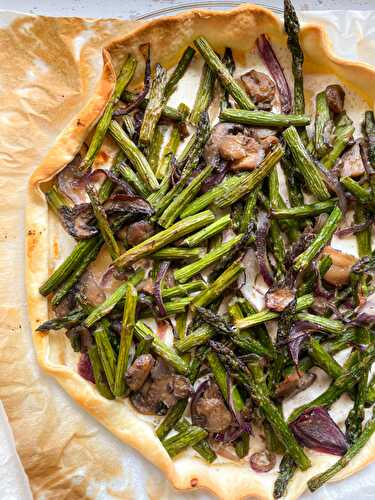 Tarte champignons asperges