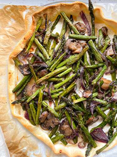 Tarte champignons asperges