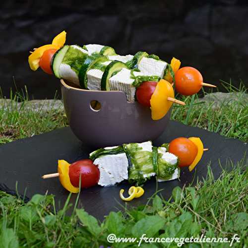 Brochette de tofu mariné aux algues (végétalien, vegan) —