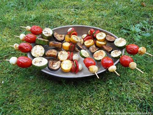 Brochettes de légumes (végétalien, vegan) ?