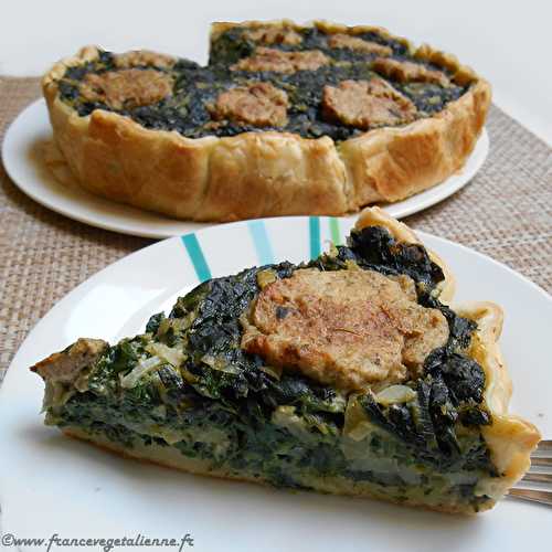 Quiche aux épinards et "chèvre" (végétalien, vegan) ?