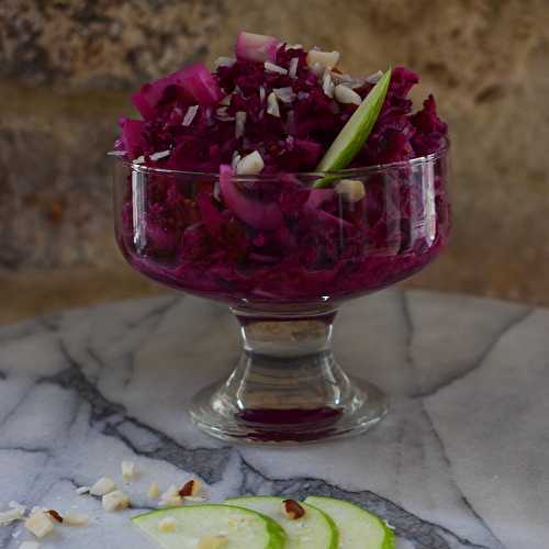 Salade de chou rouge mariné et c?urs de palmiers (végétalien, vegan) ?