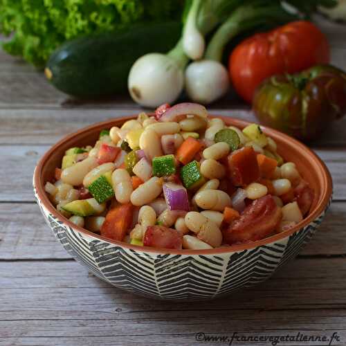 Haricots blancs en salade (végétalien, vegan) —