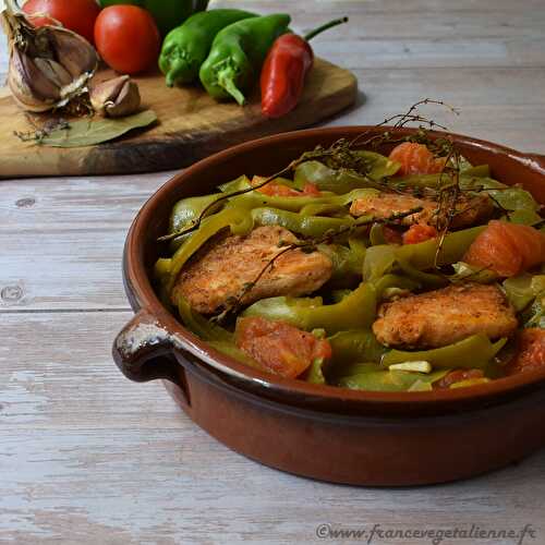 "Poulet" basquaise (végétalien, vegan) —