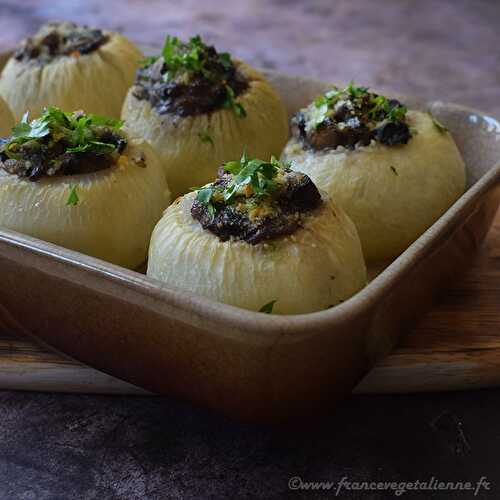 Navets farcis aux champignons (végétalien, vegan)