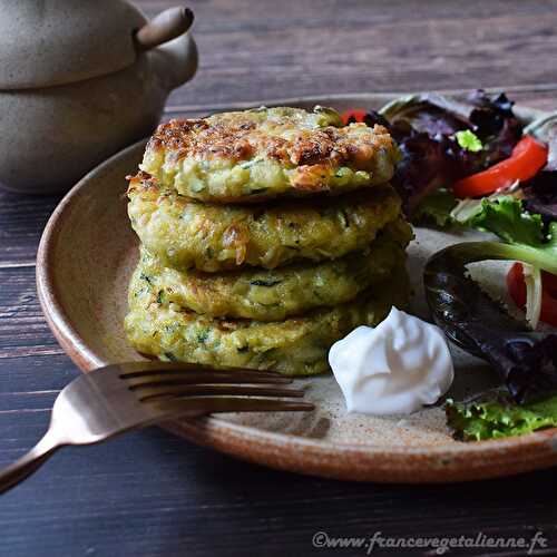 Galettes pommes de terre - courgette (végétalien, vegan)