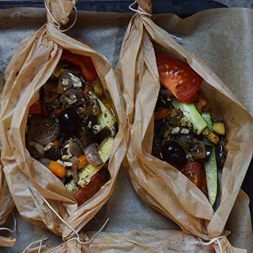 Papillote de légumes (végétalien, vegan)