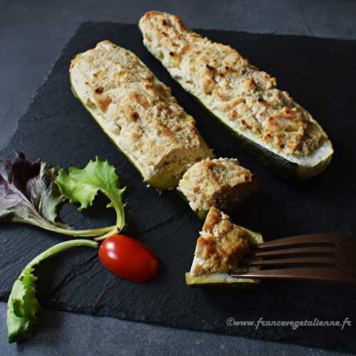 Courgette farcie au "brocciu" végétal (vegan)