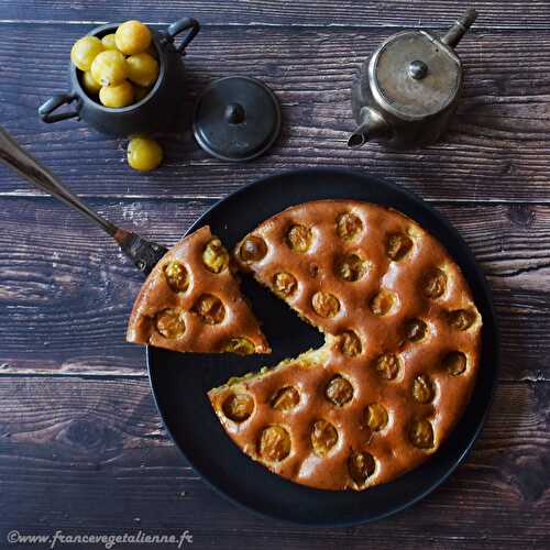 Gâteau lorrain aux mirabelles (végétalien, vegan)