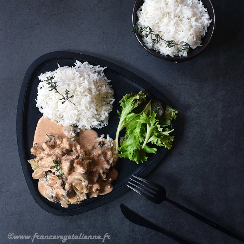 "Poulet" à la crème (végétarien, vegan)