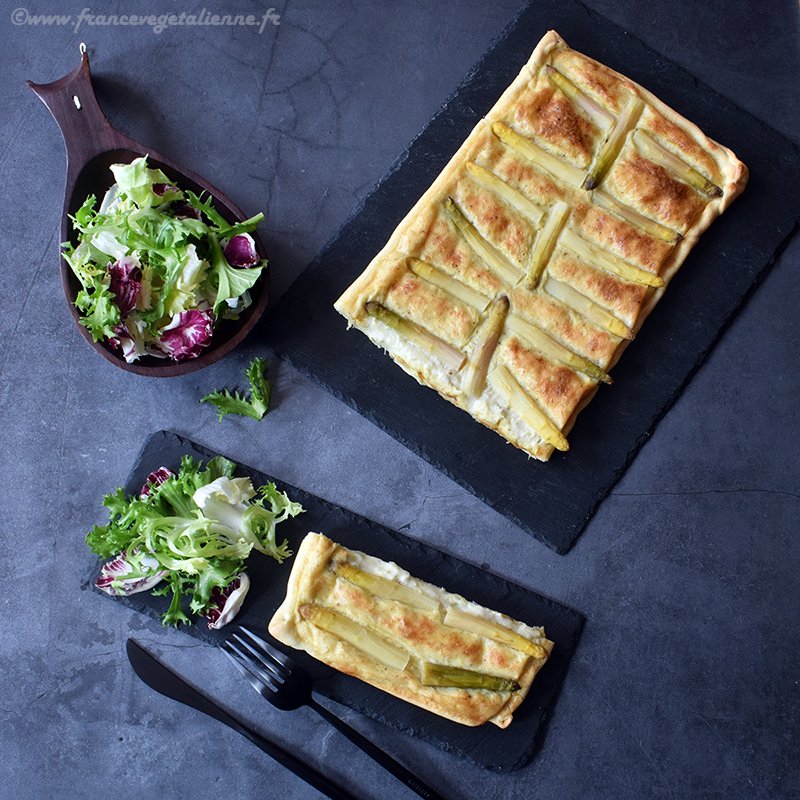 Tarte aux asperges (végétarien, vegan)