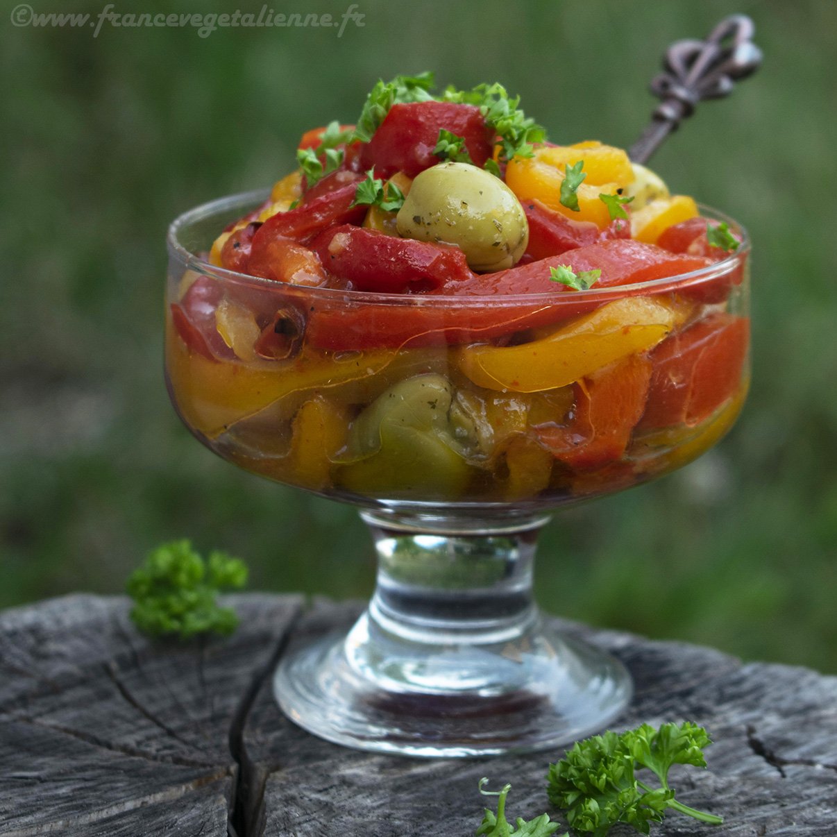 Poivrons grillés en salade (végétarien, vegan)