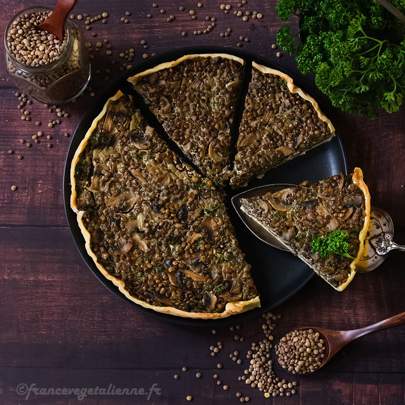 Tarte aux lentilles (végétarien, vegan)