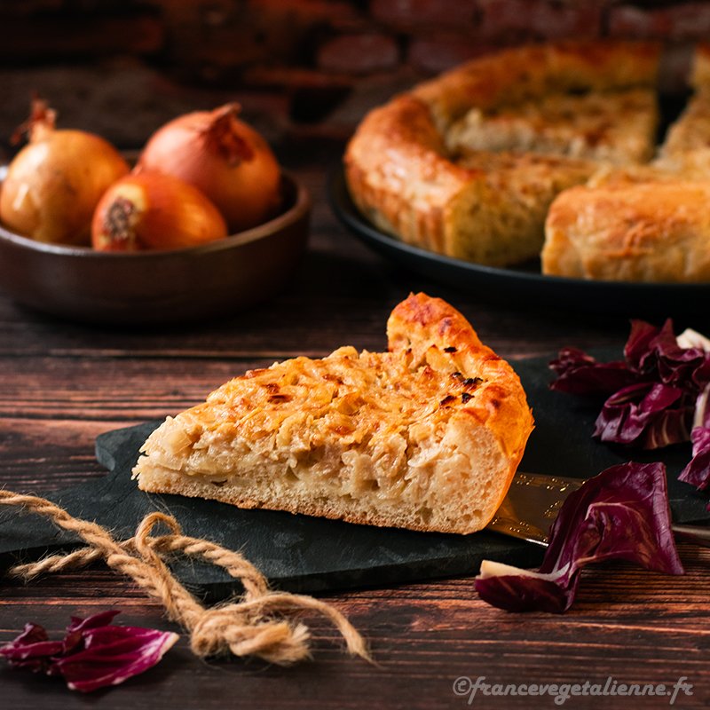 Flamiche aux oignons (végétarien, vegan)