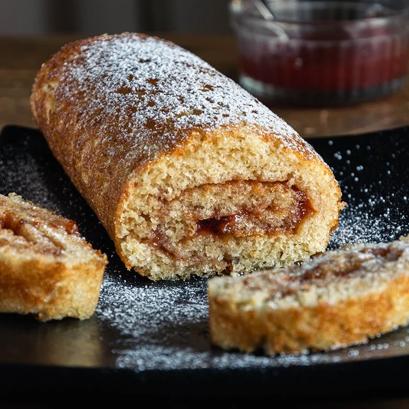 Roulé à la confiture (végétalien, vegan)