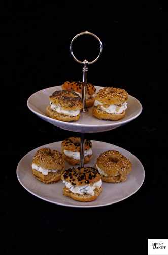 Apéritif dînatoire bagels crème fouettée-noix | Apéro-entrée | apéro | fête