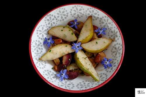 Salade de fruits d'automne au thé et amandes | Végétarien/ Végétalien | dessert