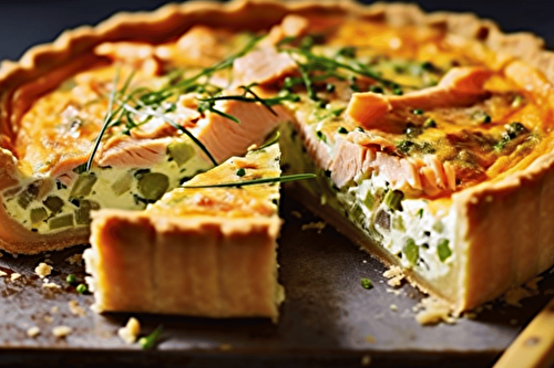 Recette facile de quiche aux poireaux et truite fumée