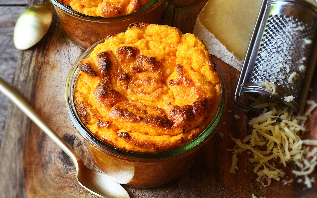 Soufflés à la carotte, au cumin et au cantal