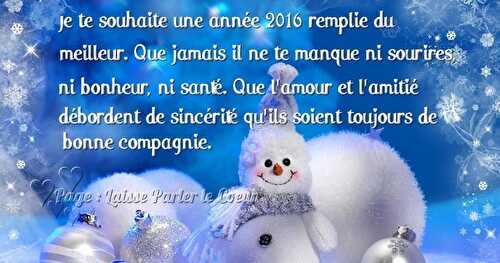 Bonne et heureuse année 2016 à vous et à vos proches!