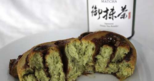 Brioche roulée au thé vert et chocolat