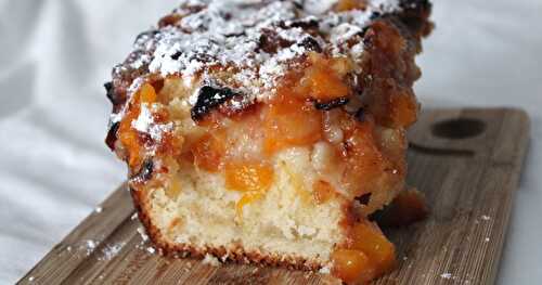 Cake au yaourt façon tarte aux pêches