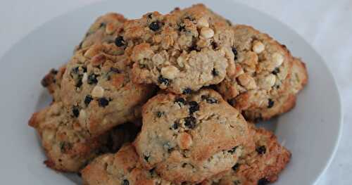 Cookies aux myrtilles séchées, au coco et au chocolat blanc