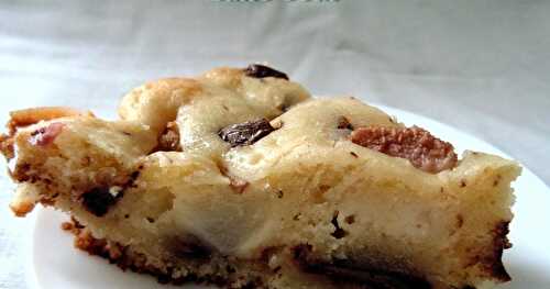 Gateau au yaourt, poires et chocolat sans oeuf