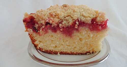 Gateau crumble au citron et aux framboises