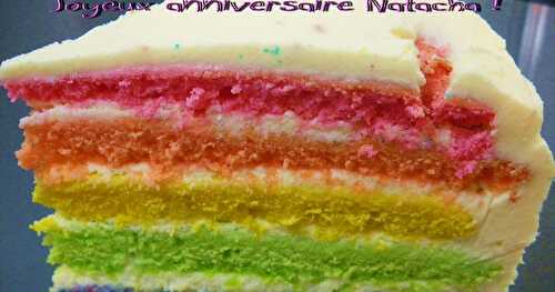 Gateau d'anniversaire arc en ciel pour ma Chacha