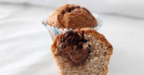 Muffins tendres à la crème de marron coeur chocolat