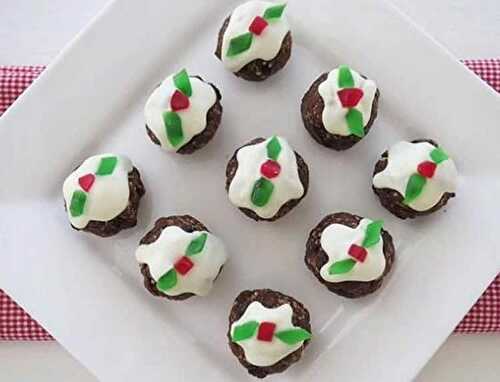 Petit pudding au chocolat de Noël - biscuits de la fête de fin d'année
