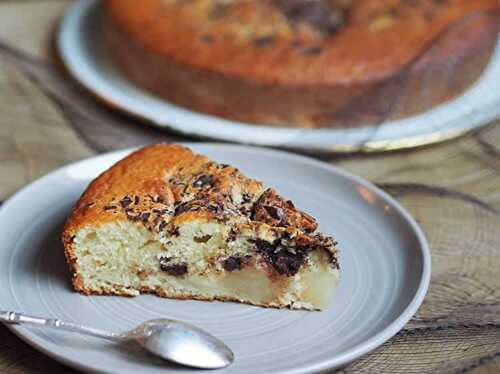 Recette gâteau au yaourt chocolat et poires - un délicieux moelleux.