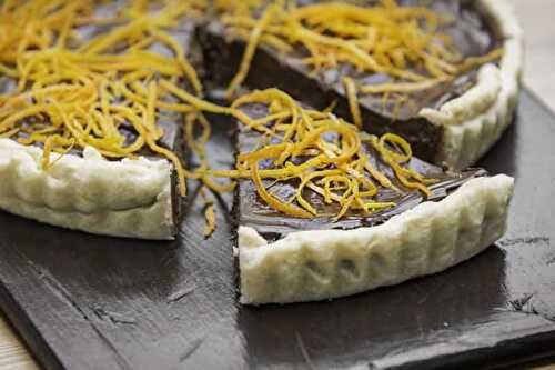 Tarte crémeuse au chocolat et à l'orange - recette facile