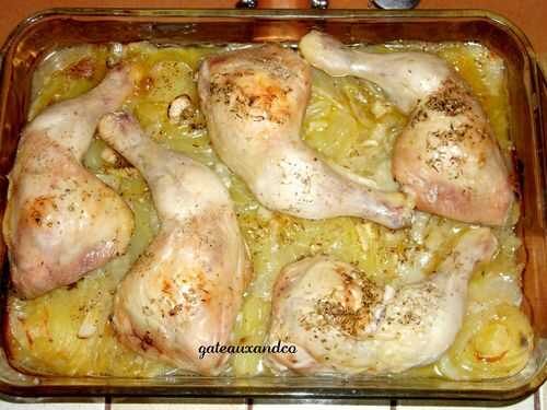 Cuisses de poulet aux pommes de terre boulangères - Gateauxandco
