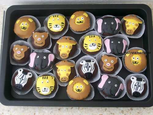 Cupcakes animaux d'Afrique